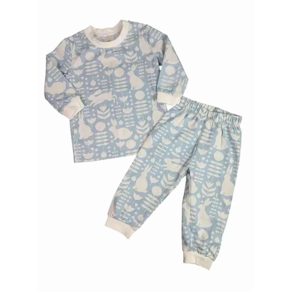 Stitchy Fish Boutique 12 Months Light Blue White Rabbit set